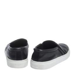 Givenchy Black Logo Printed Leather Slip On Sneakers Size 43