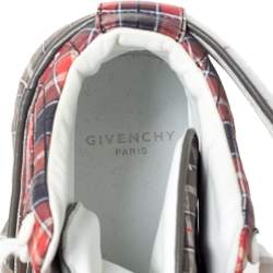 Givenchy Multicolor Plaid Leather Tyson Star Studded High Top Sneakers Size 45