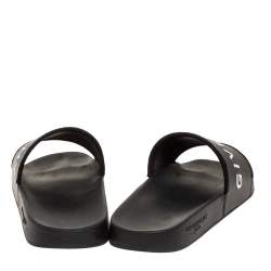 Givenchy Black Rubber Logo Slides Size 44