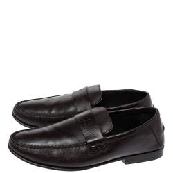 Givenchy Dark Brown Leather Slip On Loafers Size 42