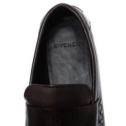 Givenchy Dark Brown Leather Slip On Loafers Size 42