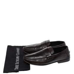 Givenchy Dark Brown Leather Slip On Loafers Size 42