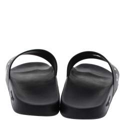 Givenchy Black Rubber Logo Pool Slides Size 44