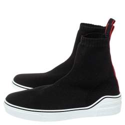 Givenchy Black Knitted Fabric George V Mid Sock Sneakers Size 45