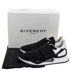 Givenchy Black/White Suede And Neoprene Paneled Sneakers Size 40