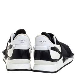 Givenchy Black/White Suede And Neoprene Paneled Sneakers Size 40