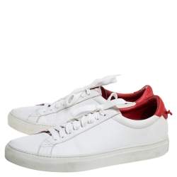 Givenchy White/Red Leather Urban Street Low Top Sneakers Size 42