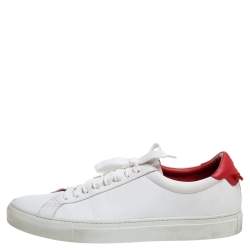 Givenchy White/Red Leather Urban Street Low Top Sneakers Size 42