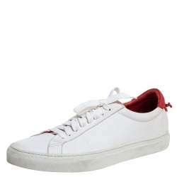 Givenchy White/Red Leather Urban Street Low Top Sneakers Size 42