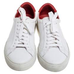 Givenchy White/Red Leather Urban Street Low Top Sneakers Size 42