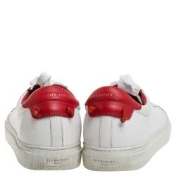 Givenchy White/Red Leather Urban Street Low Top Sneakers Size 42