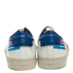 Pre Owned Givenchy White Leather Urban Motocross Graphic Low Top Sneakers Size 43