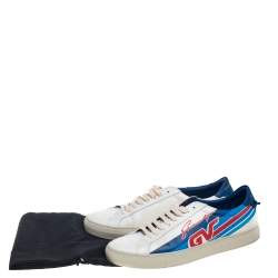 Pre Owned Givenchy White Leather Urban Motocross Graphic Low Top Sneakers Size 43