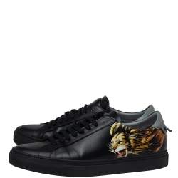 Givenchy Black Leather Leo Sneakers Size 42