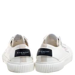 Givenchy White Logo Print Coated Canvas And Rubber Tennis Light Low Top Sneakers Size 44