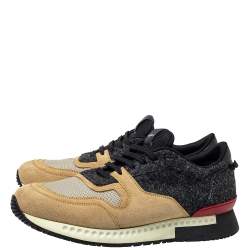 Givenchy Beige/Black Suede Mesh And Wool Active Runner Sneakers Size 43