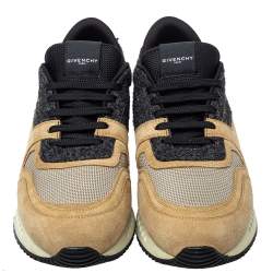 Givenchy Beige/Black Suede Mesh And Wool Active Runner Sneakers Size 43