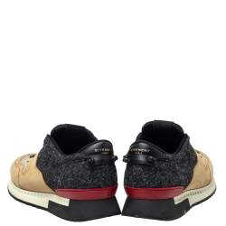 Givenchy Beige/Black Suede Mesh And Wool Active Runner Sneakers Size 43