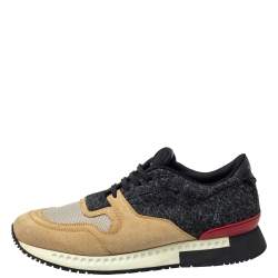 Givenchy Beige/Black Suede Mesh And Wool Active Runner Sneakers Size 43