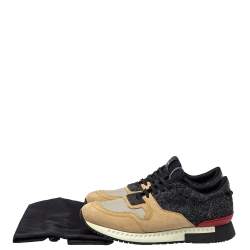 Givenchy Beige/Black Suede Mesh And Wool Active Runner Sneakers Size 43