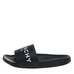 Givenchy Black Rubber Logo Slide Sandals Size 43