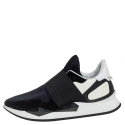 Givenchy Black/White Suede And Neoprene Paneled Sneakers Size 39