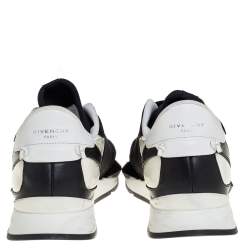 Givenchy Black/White Suede And Neoprene Paneled Sneakers Size 39