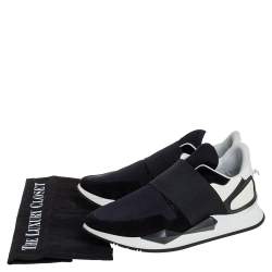 Givenchy Black/White Suede And Neoprene Paneled Sneakers Size 39