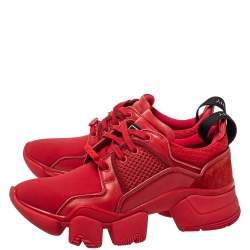 Givenchy Red Neoprene And Leather Jaw Low Top Sneakers Size 41