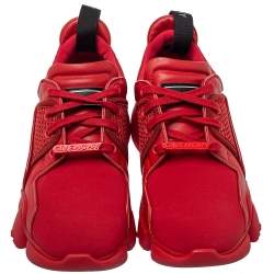 Givenchy Red Neoprene And Leather Jaw Low Top Sneakers Size 41