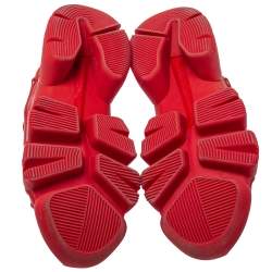 Givenchy Red Neoprene And Leather Jaw Low Top Sneakers Size 41