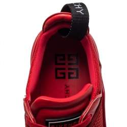 Givenchy Red Neoprene And Leather Jaw Low Top Sneakers Size 41