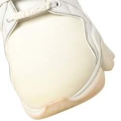 Pre Owned Givenchy White Leather And Neoprene Fabric Jaw Low Top Sneakers Size 43