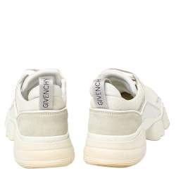 Pre Owned Givenchy White Leather And Neoprene Fabric Jaw Low Top Sneakers Size 43
