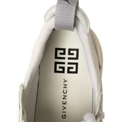 Pre Owned Givenchy White Leather And Neoprene Fabric Jaw Low Top Sneakers Size 43