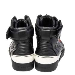 Givenchy Black/Red Leather High Top Sneakers Size 43