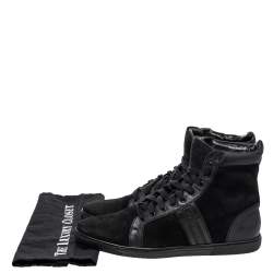 Pre Owned Givenchy Black Suede and Leather High Top Sneakers Size 43