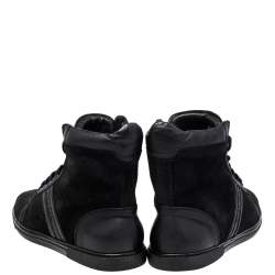 Pre Owned Givenchy Black Suede and Leather High Top Sneakers Size 43