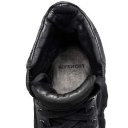 Pre Owned Givenchy Black Suede and Leather High Top Sneakers Size 43