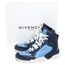Givenchy Blue Leather Tyson High Top Sneakers Size 42