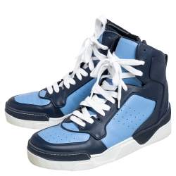 Givenchy Blue Leather Tyson High Top Sneakers Size 42