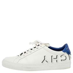 Givenchy White/Blue Leather Urban Street Low Top Sneakers Size 40
