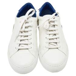 Givenchy White/Blue Leather Urban Street Low Top Sneakers Size 40
