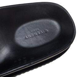 Givenchy Black Leather Logo Slide Sandals Size 45