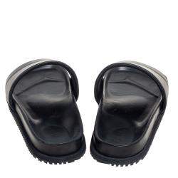 Givenchy Black Leather Logo Slide Sandals Size 45