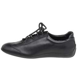 مملوكة مسبقًا حذاء رياضي جيفنشي جلد أسود بعنق منخفض مقاس 41.5