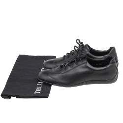 مملوكة مسبقًا حذاء رياضي جيفنشي جلد أسود بعنق منخفض مقاس 41.5