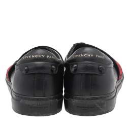 Pre Owned Givenchy Black Leather And Stretch Band Urban Street Slip On Sneakers Size 44
