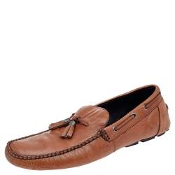 Givenchy Brown Leather Bow Tassels Slip On Loafers Size 42