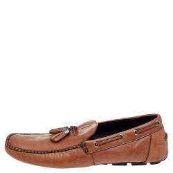 Givenchy Brown Leather Bow Tassels Slip On Loafers Size 42